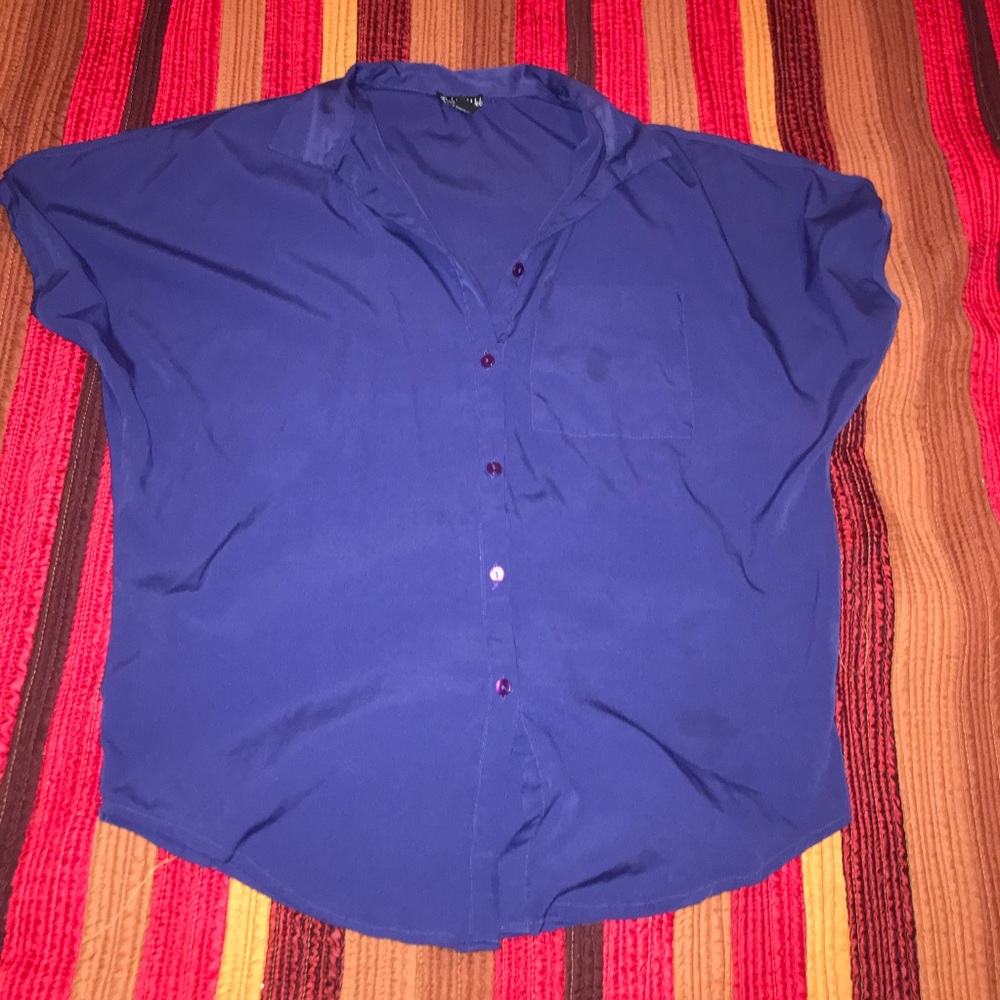Oversized button up with slits on sleeves